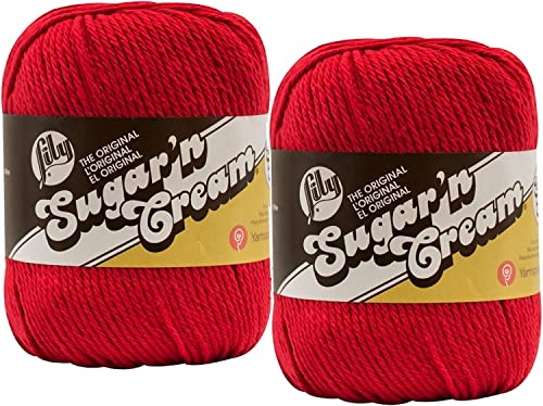Sugar'N Cream Garn - Solids Super Size - Rot Sugar'N Cream Garn - Solids Super Size - Rot von Lily