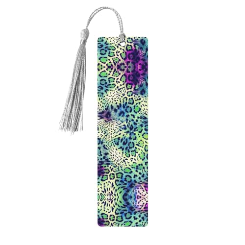 Grün Leopard Holz Lesezeichen mit Quasten Natürliche DIY Etiketten für Bücher Perfektes Geschenk für Frauen Männer von LimPac