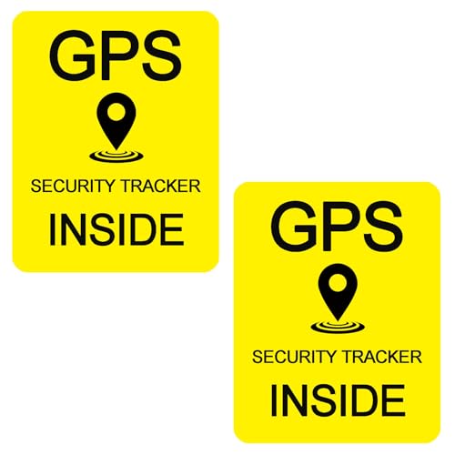 Aufkleber für GPS-Sicherheitstracker innen, GPS-Tracking-Aufkleber-Set, Warnschild für Autofenster, Motorrad, Fahrrad, Telefon, Laptop, Diebstahlsicherheitsschild (60 x 77 mm), 8 Stück von Limarqabel
