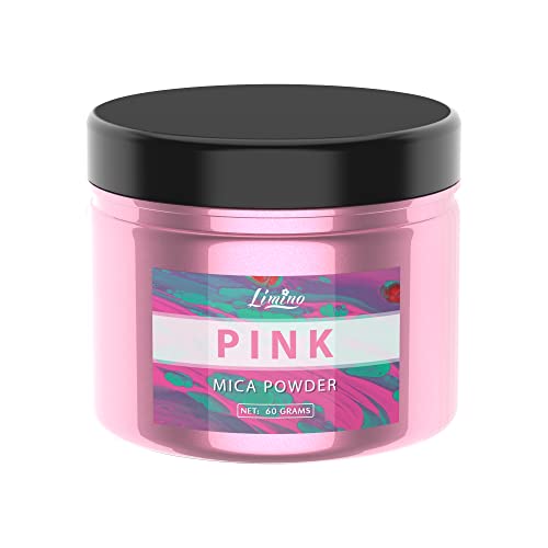 Epoxidharz Farbe - 60g Pink Metallic Mica Pulver Glitter Seifenfarbe Pigmentpulver für Epoxy Resin Farbe, Seifenherstellung - Natürliches Mica Powder Harz Farben für Epoxidharz, Lipgloss, Slime von Limino