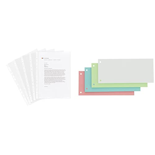 Limit Prospekthülle A4, matt und genarbt, oben offen, 100 Stück & Oxford Trennstreifen, aus Karton, gelocht, 190 g/m², 4 Farben, 100 Stück Limit Prospekthülle A4, matt und genarbt, oben offen, 100 Stück & Oxford Trennstreifen, aus Karton, gelocht, 190 g/m², 4 Farben, 100 Stück von Limit
