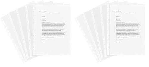 Limit Prospekthüllen A4, matt und genarbt, oben offen, 100 Stück (Packung mit 2) von Limit