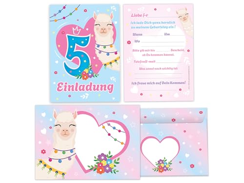 10 Einladungskarten inkl. 10 Briefumschläge Kuverts zum 5. Kindergeburtstag Motto-Party Feier Fest Einladung Set Geburtstag Mädchen Kinder Mädels Tiere Kamel Lama Alpaka blau rosa 10 Einladungskarten inkl. 10 Briefumschläge Kuverts zum 5. Kindergeburtstag Motto-Party Feier Fest Einladung Set Geburtstag Mädchen Kinder Mädels Tiere Kamel Lama Alpaka blau rosa von Limonia