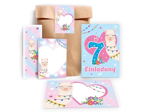 10 Einladungskarten zum 7. Kindergeburtstag Einladung Geburtstag Mädchen Kinder Gastgeschenk inkl. 10 Umschläge, 10 Tüten, 10 Aufkleber, 10 Lesezeichen, 10 Blöcke Tiere Kamel Lama Alpaka blau rosa 10 Einladungskarten zum 7. Kindergeburtstag Einladung Geburtstag Mädchen Kinder Gastgeschenk inkl. 10 Umschläge, 10 Tüten, 10 Aufkleber, 10 Lesezeichen, 10 Blöcke Tiere Kamel Lama Alpaka blau rosa von Limonia