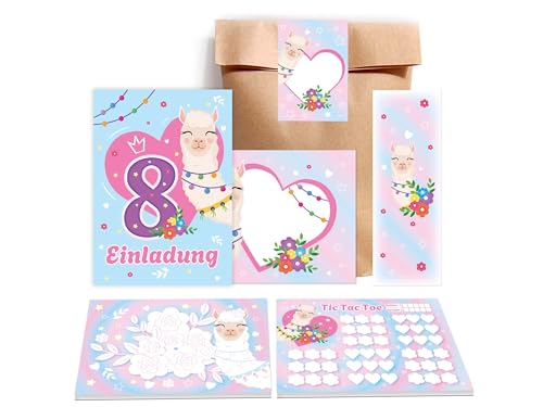 10 Einladungskarten zum 8. Kindergeburtstag Einladung Geburtstag Mädchen Kinder Gastgeschenk inkl. 10 Umschläge, 10 Tüten, 10 Lesezeichen, 10 Aufkleber, 10 Mandalas, 10 Tic Tac Toe Lama Alpaka blau 10 Einladungskarten zum 8. Kindergeburtstag Einladung Geburtstag Mädchen Kinder Gastgeschenk inkl. 10 Umschläge, 10 Tüten, 10 Lesezeichen, 10 Aufkleber, 10 Mandalas, 10 Tic Tac Toe Lama Alpaka blau von Limonia