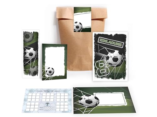 12 Einladungskarten zum 8. Kindergeburtstag Einladung Geburtstag Mädchen Kinder Jungs Jungen Boys Fussball Turnier incl. 12 Umschläge, 12 Tüten, 12 Aufkleber, 12 Lesezeichen, 12 Blöcke, 12 Tic Tac Toe 12 Einladungskarten zum 8. Kindergeburtstag Einladung Geburtstag Mädchen Kinder Jungs Jungen Boys Fussball Turnier incl. 12 Umschläge, 12 Tüten, 12 Aufkleber, 12 Lesezeichen, 12 Blöcke, 12 Tic Tac Toe von Limonia