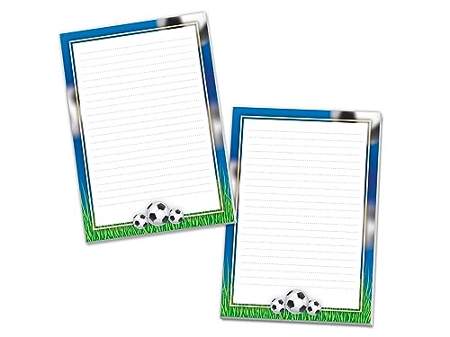 2 bunte Briefblöcke Briefpapier für Mädchen Kinder Fußball Fussball (2 Blöcke A5 mit je 25 Blätter) von Limonia