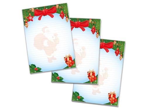 3 bunte Schreibblöcke Motivpapier Briefbögen Notizblöcke mit Linien Weihnachten Christmas Winter Geschenk lila Wichtelgeschenk für Kinder Jungen Mädchen Schule (3 Blöcke A5 mit je 25 Blättern) von Limonia