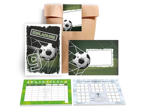 6 Einladungskarten Fußball zum 9. Kindergeburtstag Einladung Geburtstag Mädchen Kinder Jungs Jungen Boys Fussball Turnier inkl. 6 Umschläge, 6 Tüten, 6 Aufkleber, 6 Stadt-Land-Fluss, 6 Tic Tac Toe 6 Einladungskarten Fußball zum 9. Kindergeburtstag Einladung Geburtstag Mädchen Kinder Jungs Jungen Boys Fussball Turnier inkl. 6 Umschläge, 6 Tüten, 6 Aufkleber, 6 Stadt-Land-Fluss, 6 Tic Tac Toe von Limonia