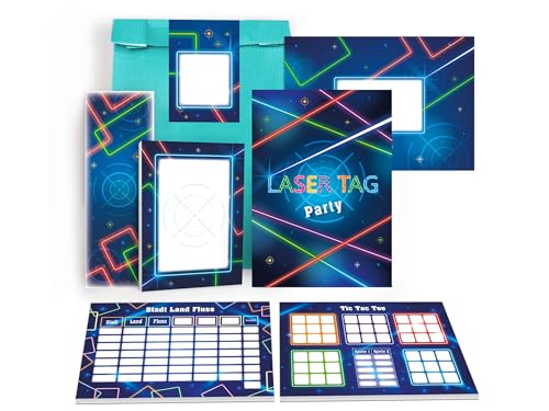 6 Einladungskarten Kindergeburtstag Laser Tag Lasern Strahl Party Geburtstag Kinder Jungs Mitgebsel inkl. 6 Umschläge, 6 Tüten, 6 Aufkleber, 6 Lesezeichen, 6 Blöcke, 6 Stadt-Land-Fluss, 6 Tic Tac Toe 6 Einladungskarten Kindergeburtstag Laser Tag Lasern Strahl Party Geburtstag Kinder Jungs Mitgebsel inkl. 6 Umschläge, 6 Tüten, 6 Aufkleber, 6 Lesezeichen, 6 Blöcke, 6 Stadt-Land-Fluss, 6 Tic Tac Toe von Limonia
