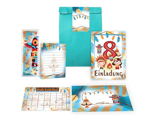 8 Einladungskarten zum 8. Kindergeburtstag Einladung Geburtstag Mädchen Jungen Boys Mitgebsel inkl. 8 Umschläge, 8 Tüten, 8 Aufkleber, 8 Lesezeichen, 8 Blöcke, 8 Stadt-Land-Fluss Indianer Indianerdorf 8 Einladungskarten zum 8. Kindergeburtstag Einladung Geburtstag Mädchen Jungen Boys Mitgebsel inkl. 8 Umschläge, 8 Tüten, 8 Aufkleber, 8 Lesezeichen, 8 Blöcke, 8 Stadt-Land-Fluss Indianer Indianerdorf von Limonia
