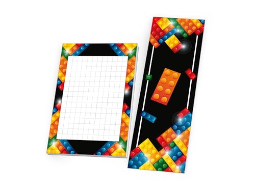 8 Lesezeichen + 8 Mini-Notizblöcke je 25 Blätter DIN A7 Set Gastgeschenk Mitgebsel zum Kindergeburtstag Motto-Party Fest Feier Event Reise Unisex Teenies Mädels Jungs Bausteine bunt 8 Lesezeichen + 8 Mini-Notizblöcke je 25 Blätter DIN A7 Set Gastgeschenk Mitgebsel zum Kindergeburtstag Motto-Party Fest Feier Event Reise Unisex Teenies Mädels Jungs Bausteine bunt von Limonia