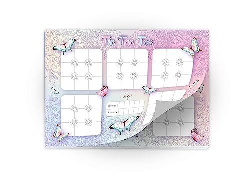 8 Tic Tac Toe je 25 Blätter DIN A6 Papierspiel Schmetterling Blumen Set Mitgebsel Mitbringsel Gastgeschenk zum Kindergeburtstag Fest Motto-Party Reise für Teens Mädchen Jungen Kindergarten Schule von Limonia