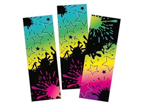 Limonia 10 Lesezeichen Set Papier Mitbringsel Gastgeschenk Mitgebsel Giveaways zum Kindergeburtstag Motto-Party Fest Feier Event Jungen Jungs Boys Mädchen Schule Kindergarten bunt neon von Limonia