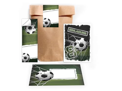 Limonia 12 Einladungskarten zum 8. Kindergeburtstag Einladung Geburtstag Mädchen Kinder Jungs Jungen Boys Fussball Turnier incl. 12 Umschläge, 12 Tüten, 12 Aufkleber Limonia 12 Einladungskarten zum 8. Kindergeburtstag Einladung Geburtstag Mädchen Kinder Jungs Jungen Boys Fussball Turnier incl. 12 Umschläge, 12 Tüten, 12 Aufkleber von Limonia