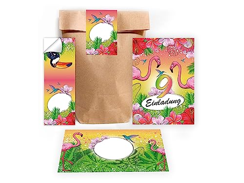 Limonia 12 Einladungskarten zum 9. Geburtstag Einladung Kindergeburtstag Karten Flamingo Kolibri Papagei Tropen Palmen incl. 12 Umschläge, 12 Tüten, 12 Aufkleber Limonia 12 Einladungskarten zum 9. Geburtstag Einladung Kindergeburtstag Karten Flamingo Kolibri Papagei Tropen Palmen incl. 12 Umschläge, 12 Tüten, 12 Aufkleber von Limonia