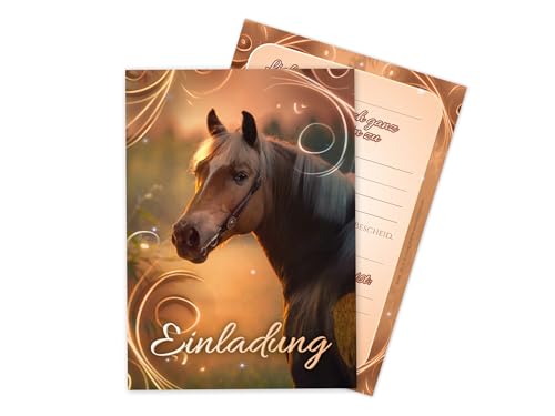 Limonia 12 Einladungskarten zum Geburtstag Pferde – Braunes Pferd im Märchenstil – Klassisches & romantisches Motiv – Kindergeburtstag Mädchen Pferde-Einladung Limonia 12 Einladungskarten zum Geburtstag Pferde – Braunes Pferd im Märchenstil – Klassisches & romantisches Motiv – Kindergeburtstag Mädchen Pferde-Einladung von Limonia