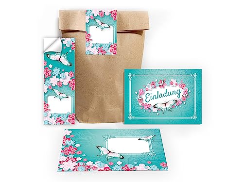Limonia 12 Einladungskarten zum Kindergeburtstag Einladung Geburtstag Mädchen Schmetterling incl. 12 Umschläge, 12 Tüten, 12 Aufkleber Limonia 12 Einladungskarten zum Kindergeburtstag Einladung Geburtstag Mädchen Schmetterling incl. 12 Umschläge, 12 Tüten, 12 Aufkleber von Limonia