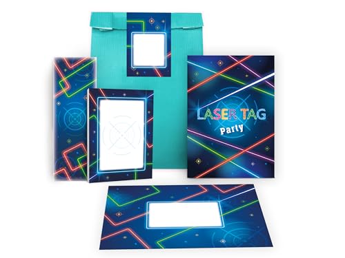 Limonia 12 Einladungskarten zum Kindergeburtstag Laser Tag Party Einladung Geburtstag Mädchen Kinder Jungs Jungen Boys Mitgebsel inkl. 12 Umschläge, 12 Tüten, 12 Aufkleber, 12 Lesezeichen, 12 Blöcke Limonia 12 Einladungskarten zum Kindergeburtstag Laser Tag Party Einladung Geburtstag Mädchen Kinder Jungs Jungen Boys Mitgebsel inkl. 12 Umschläge, 12 Tüten, 12 Aufkleber, 12 Lesezeichen, 12 Blöcke von Limonia