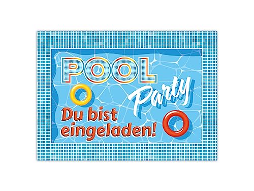 Limonia 12 Einladungskarten zum Kindergeburtstag Pool-Party Einladung Geburtstag Karten Mädchen Jungen Schwimmbad Pool Bad See von Limonia