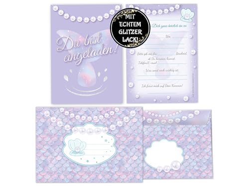 Limonia 12 Glitzer Einladungskarten inkl. 12 Umschläge zum Kindergeburtstag Mottoparty Einladung Geburtstag Mädchen Mädels Teenies Mermaid Meerjungfrau Nixe Flosse Schimmer Funkeln Glitter Perlmutt Limonia 12 Glitzer Einladungskarten inkl. 12 Umschläge zum Kindergeburtstag Mottoparty Einladung Geburtstag Mädchen Mädels Teenies Mermaid Meerjungfrau Nixe Flosse Schimmer Funkeln Glitter Perlmutt von Limonia