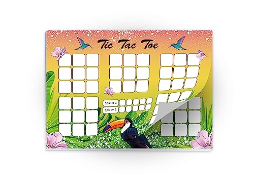 Limonia 12 Tic Tac Toe je 25 Blätter DIN A6 Papierspiel Flamingo Set Mitgebsel Mitbringsel Gastgeschenk zum Kindergeburtstag Fest Motto-Party Reise für Teens Mädchen Jungen Kindergarten Schule von Limonia