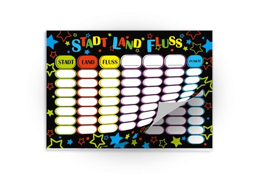 Limonia 2 Stadt Land Fluss je 25 Blätter DIN A6 Set Mitbringsel Gastgeschenk Mitgebsel zum Kindergeburtstag Motto-Party Fest Feier Event Reise Unisex Teenies Mädels Jungs Bausteine bunt Limonia 2 Stadt Land Fluss je 25 Blätter DIN A6 Set Mitbringsel Gastgeschenk Mitgebsel zum Kindergeburtstag Motto-Party Fest Feier Event Reise Unisex Teenies Mädels Jungs Bausteine bunt von Limonia