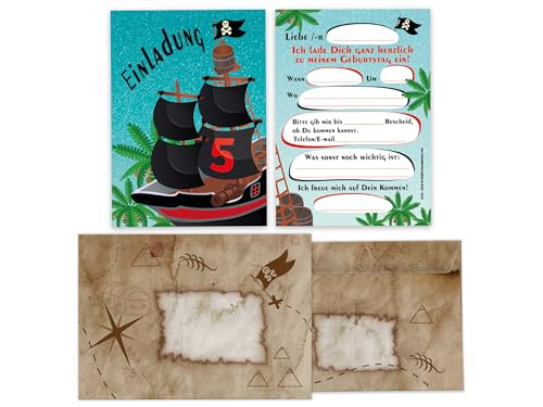 Limonia 6 Einladungskarten inkl. 6 Umschläge zum 5. Kindergeburtstag Motto-Party Einladung Set Geburtstag Mädchen Kinder Jungs Jungen Boys Teenies Piraten Schatz Abenteuer Schatzsuche Limonia 6 Einladungskarten inkl. 6 Umschläge zum 5. Kindergeburtstag Motto-Party Einladung Set Geburtstag Mädchen Kinder Jungs Jungen Boys Teenies Piraten Schatz Abenteuer Schatzsuche von Limonia