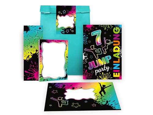 Limonia 6 Einladungskarten zum 7. Kindergeburtstag Jump Party Einladung Geburtstag Mädchen Kinder Jungs Jungen Boys Mitgebsel inkl. 6 Umschläge, 6 Tüten, 6 Aufkleber, 6 Lesezeichen, 6 Blöcke Limonia 6 Einladungskarten zum 7. Kindergeburtstag Jump Party Einladung Geburtstag Mädchen Kinder Jungs Jungen Boys Mitgebsel inkl. 6 Umschläge, 6 Tüten, 6 Aufkleber, 6 Lesezeichen, 6 Blöcke von Limonia