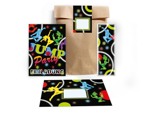 Limonia 6 Einladungskarten zum Kindergeburtstag Einladung Geburtstag Mädchen Kinder Jungs Gastgeschenk inkl. 6 Umschläge, 6 Tüten, 6 Aufkleber, 6 Lesezeichen Disco Jump Party Trampolin Limonia 6 Einladungskarten zum Kindergeburtstag Einladung Geburtstag Mädchen Kinder Jungs Gastgeschenk inkl. 6 Umschläge, 6 Tüten, 6 Aufkleber, 6 Lesezeichen Disco Jump Party Trampolin von Limonia