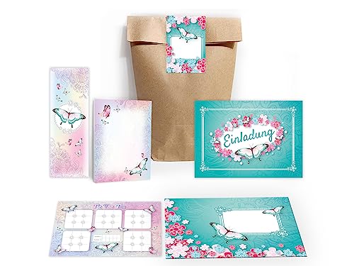 Limonia 6 Einladungskarten zum Kindergeburtstag Einladung Geburtstag Mädchen Schmetterling incl. 6 Umschläge, 6 Tüten, 6 Aufkleber, 6 Lesezeichen, 6 Blöcke, 6 Tic Tac Toe Limonia 6 Einladungskarten zum Kindergeburtstag Einladung Geburtstag Mädchen Schmetterling incl. 6 Umschläge, 6 Tüten, 6 Aufkleber, 6 Lesezeichen, 6 Blöcke, 6 Tic Tac Toe von Limonia