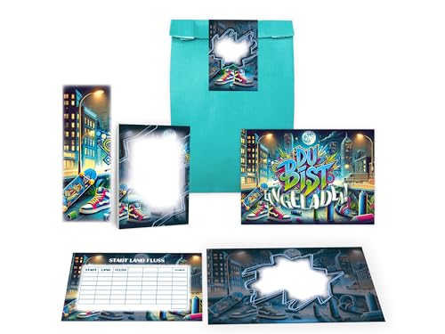 Limonia 6 Einladungskarten zum Kindergeburtstag Graffiti Street Art Einladung Geburtstag Mädchen Jungen Mitgebsel inkl. 6 Umschläge, 6 Tüten, 6 Aufkleber, 6 Lesezeichen, 6 Blöcke, 6 Stadt-Land-Fluss Limonia 6 Einladungskarten zum Kindergeburtstag Graffiti Street Art Einladung Geburtstag Mädchen Jungen Mitgebsel inkl. 6 Umschläge, 6 Tüten, 6 Aufkleber, 6 Lesezeichen, 6 Blöcke, 6 Stadt-Land-Fluss von Limonia