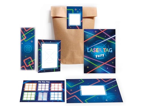 Limonia 6 Einladungskarten zum Kindergeburtstag Laser Tag neon Einladung Mädchen Jungs Jungen Boys Mitgebsel inkl. 6 Umschläge, 6 Tüten, 6 Aufkleber, 6 Lesezeichen, 6 Blöcke, 6 Tic Tac Toe Limonia 6 Einladungskarten zum Kindergeburtstag Laser Tag neon Einladung Mädchen Jungs Jungen Boys Mitgebsel inkl. 6 Umschläge, 6 Tüten, 6 Aufkleber, 6 Lesezeichen, 6 Blöcke, 6 Tic Tac Toe von Limonia