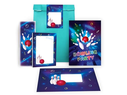 Limonia 8 Einladungskarten zum Kindergeburtstag Bowling Party Einladung Geburtstag Mädchen Kinder Jungs Jungen Boys Mitgebsel inkl. 8 Umschläge, 8 Tüten, 8 Aufkleber, 8 Lesezeichen, 8 Blöcke Limonia 8 Einladungskarten zum Kindergeburtstag Bowling Party Einladung Geburtstag Mädchen Kinder Jungs Jungen Boys Mitgebsel inkl. 8 Umschläge, 8 Tüten, 8 Aufkleber, 8 Lesezeichen, 8 Blöcke von Limonia
