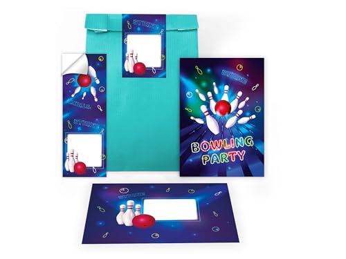 Limonia 8 Einladungskarten zum Kindergeburtstag Bowling Party Trampolin neon Einladung Set Geburtstag Mädchen Kinder Jungs Jungen Boys Geschenktüte inkl. 8 Umschläge, 8 Tüten, 8 Aufkleber Limonia 8 Einladungskarten zum Kindergeburtstag Bowling Party Trampolin neon Einladung Set Geburtstag Mädchen Kinder Jungs Jungen Boys Geschenktüte inkl. 8 Umschläge, 8 Tüten, 8 Aufkleber von Limonia