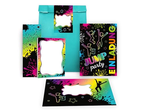 Limonia 8 Einladungskarten zum Kindergeburtstag Jump Trampolin Party Einladung Geburtstag Mädchen Kinder Jungs Jungen Boys Mitgebsel inkl. 8 Umschläge, 8 Tüten, 8 Aufkleber, 8 Lesezeichen, 8 Blöcke Limonia 8 Einladungskarten zum Kindergeburtstag Jump Trampolin Party Einladung Geburtstag Mädchen Kinder Jungs Jungen Boys Mitgebsel inkl. 8 Umschläge, 8 Tüten, 8 Aufkleber, 8 Lesezeichen, 8 Blöcke von Limonia