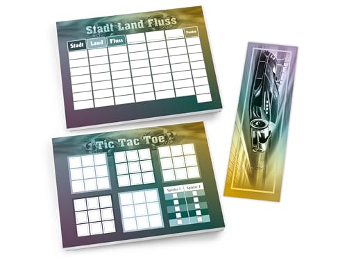 Set 1 Tic Tac Toe + 1 Stadt Land Fluss je 25 Blätter + 6 Lesezeichen Papierspiel Mitgebsel Mitbringsel Gastgeschenk zum Kindergeburtstag Fest Motto-Party Reise Teenies Mädels Jungs Auto Rennauto Set 1 Tic Tac Toe + 1 Stadt Land Fluss je 25 Blätter + 6 Lesezeichen Papierspiel Mitgebsel Mitbringsel Gastgeschenk zum Kindergeburtstag Fest Motto-Party Reise Teenies Mädels Jungs Auto Rennauto von Limonia