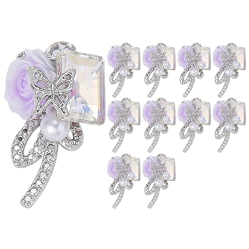 1 x Metall-Rosen- und Schmetterlings-Nagel-Strass-Anhänger, Dekoration, kreatives Zubehör für einzigartige Designs, Nageldekoration 1 x Metall-Rosen- und Schmetterlings-Nagel-Strass-Anhänger, Dekoration, kreatives Zubehör für einzigartige Designs, Nageldekoration von Limtula