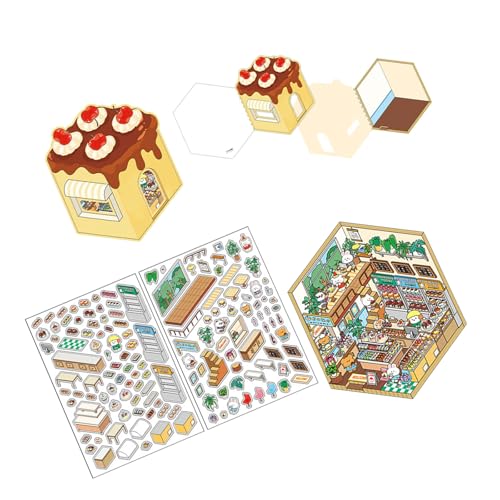 2 5d Szenen Asthetic Aufkleber Cartoon Baking Shop Dekorative Landschaft Für Kinder Mädchen Jungen DIY Szenen Cartoon Landschaft Dekorative Für Kind von Limtula