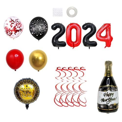 2024 Neujahr Ballon Weinflasche Ballon Neujahr 2024 Neujahr Partyzubehör Partydekoration Festliche Dekorationen Für Hauspartys von Limtula