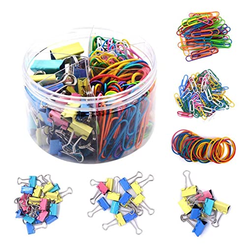 240 Stück Metall-Binder-Clips, elastische Gummibänder, Büroklammern mit runden für Etui, Büro, Schule, Papiere, Aktenbindung 240 Stück Metall-Binder-Clips, elastische Gummibänder, Büroklammern mit runden für Etui, Büro, Schule, Papiere, Aktenbindung von Limtula