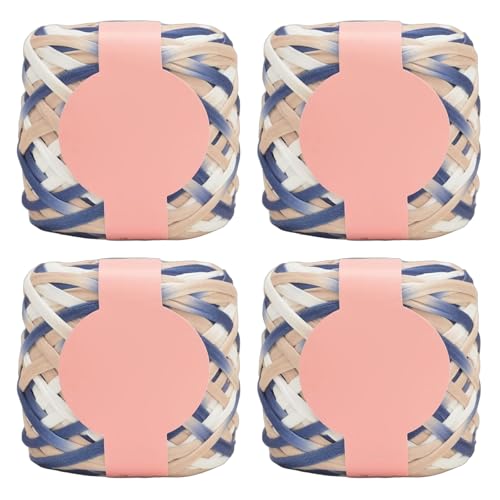 4 Pieces Weiches Häkelgarn Farbenfrohe Polyestergarn Für Handgefertigte Häkelstrickdecke Und Handtasche 280 G/Rollen Farbenfrohe Garn von Limtula