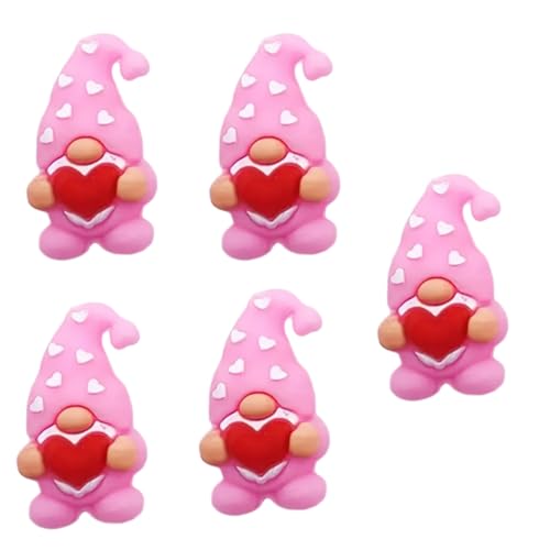 5 x Valentins-Themen-Bastelperlen für handgefertigte Schlüsselanhänger, 30 mm, Zwergform, Silikonperlen für Schmuckherstellung von Limtula