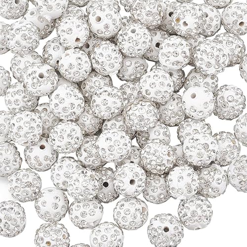 500pcs Kreative Projekte Rhinestones Perle Perle White Sparkling Clay Perlen Ornament Für Einzigartige Halskette Und Armbänder von Limtula