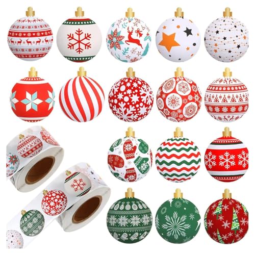 Dekorative Weihnachtsaufkleber, 3,1 cm, selbstklebende Verpackungsetiketten für Tagebuch, Scrapbooking und Verpackung, Weihnachtsbasteln, 500 Stück Dekorative Weihnachtsaufkleber, 3,1 cm, selbstklebende Verpackungsetiketten für Tagebuch, Scrapbooking und Verpackung, Weihnachtsbasteln, 500 Stück von Limtula