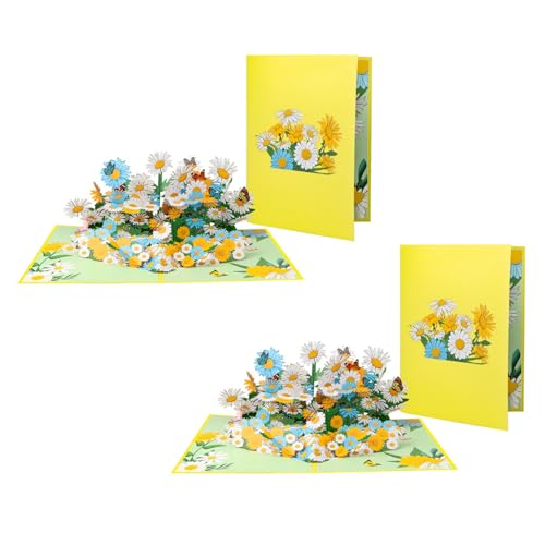 Elegante Gänseblümchen-Karte, bunte Gänseblümchen, faltbar, zarte Handwerkskunst, für besondere Anlässe, Einweihungskarten Elegante Gänseblümchen-Karte, bunte Gänseblümchen, faltbar, zarte Handwerkskunst, für besondere Anlässe, Einweihungskarten von Limtula