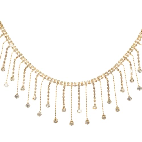 Glitzernde Strass-Fransen-Kette, schimmernder Kettengürtel für Mode-Enthusiasten und handgefertigtes Bastelzubehör Glitzernde Strass-Fransen-Kette, schimmernder Kettengürtel für Mode-Enthusiasten und handgefertigtes Bastelzubehör von Limtula