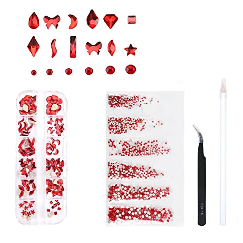 Kristall-Strasssteine, gemischte Form, Glas, 3D-Diamanten, flache Rückseite, Kristalle mit Bohrstift, Kristallkunst-Dekor von Limtula