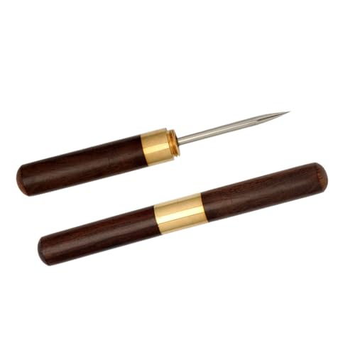Leder-Lochstanzahle, Holzgriff, Lederstanzahle mit Schutzdeckel für Lederhandwerk, Stanzen, Nähen Leder-Lochstanzahle, Holzgriff, Lederstanzahle mit Schutzdeckel für Lederhandwerk, Stanzen, Nähen von Limtula