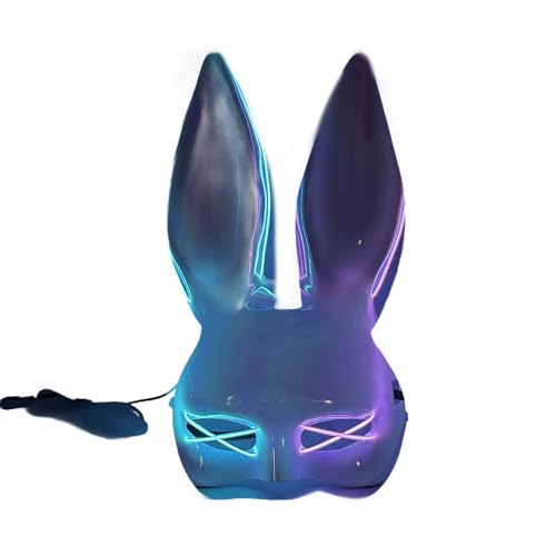 Leuchtende Hasengesicht, Halloween, LED-beleuchtetes Gesicht, Kaninchen, halbes Gesicht, Kostüm für Damen, Karneval Leuchtende Hasengesicht, Halloween, LED-beleuchtetes Gesicht, Kaninchen, halbes Gesicht, Kostüm für Damen, Karneval von Limtula